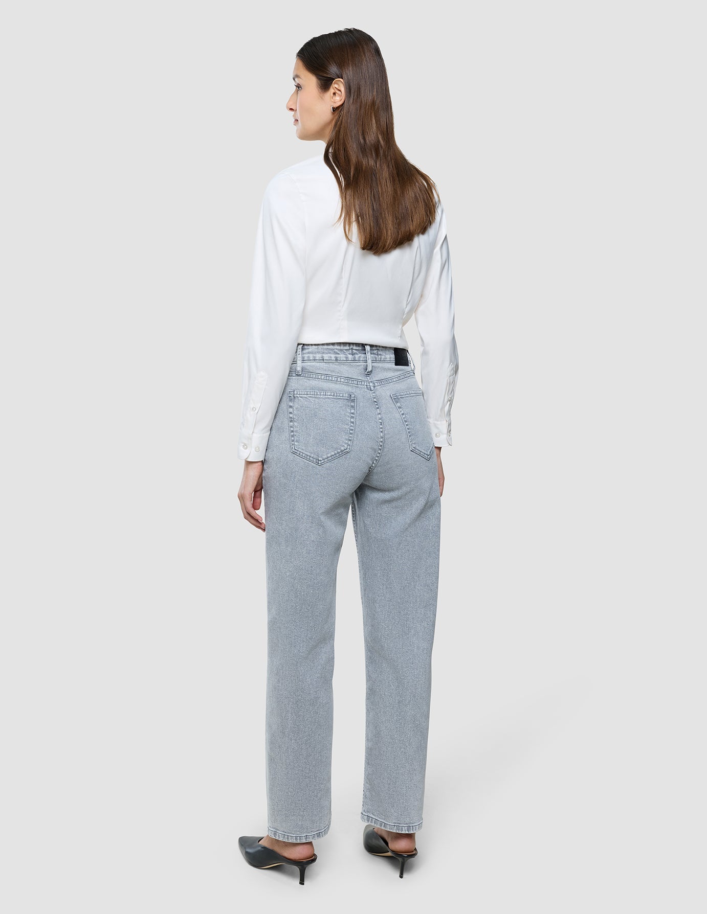 Women's Classic Jeans Straight Light Grey Washed